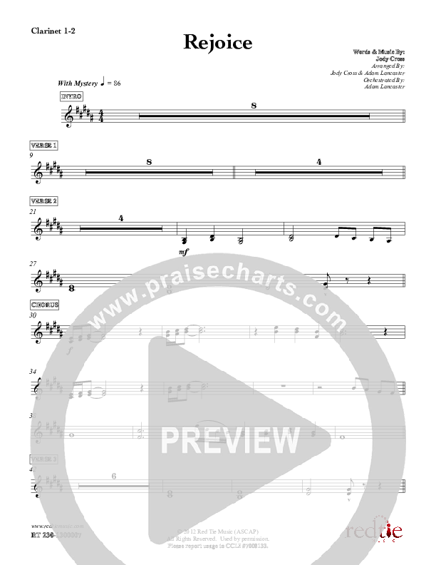 Rejoice Clarinet 1/2 (Red Tie Music)