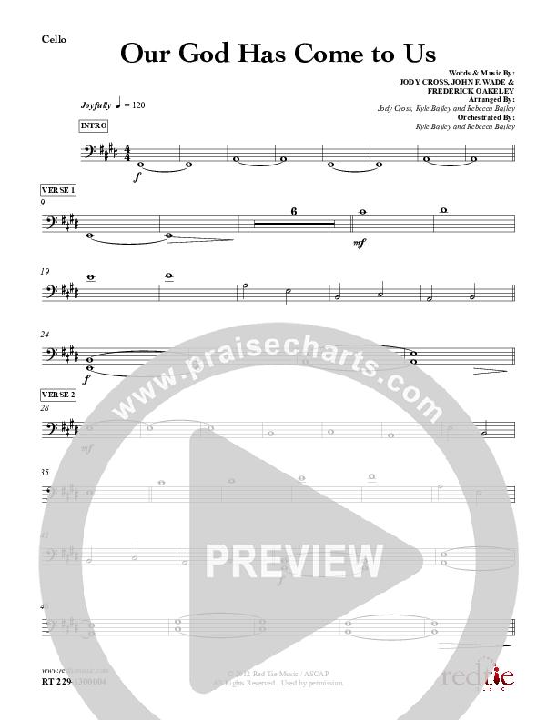 Our God Has Come To Us Cello (Red Tie Music)