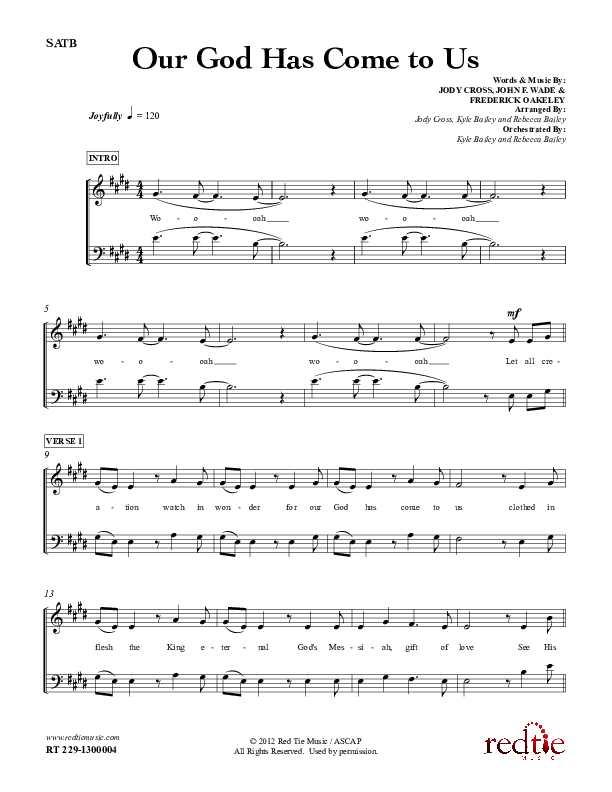 Our God Has Come To Us Choir Vocals (SATB) (Red Tie Music)