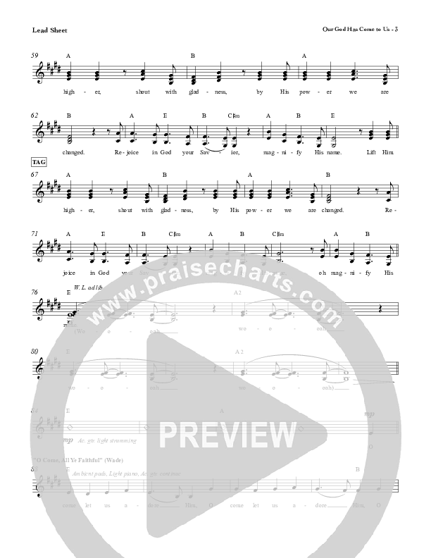 Our God Has Come To Us Lead Sheet (Red Tie Music)