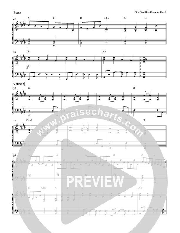 Our God Has Come To Us Piano Sheet (Red Tie Music)