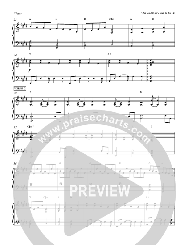 Our God Has Come To Us Piano Sheet (Red Tie Music)