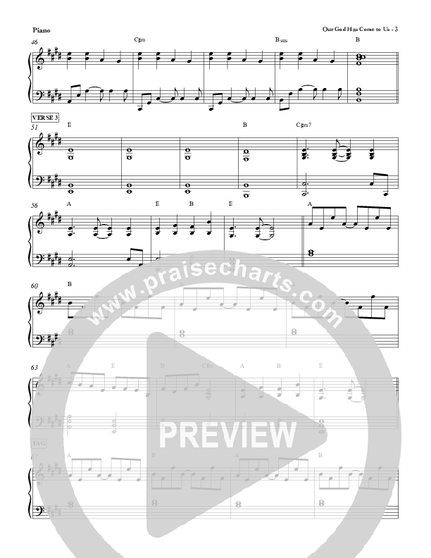 Our God Has Come To Us Piano Sheet (Red Tie Music)
