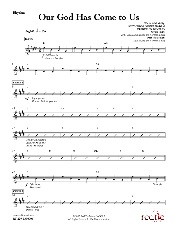 Our God Has Come To Us Rhythm Chart (Red Tie Music)