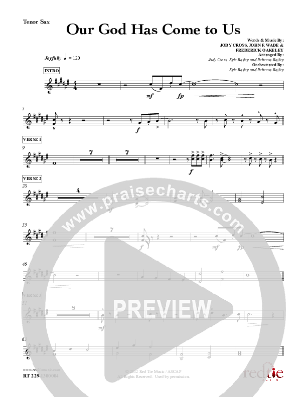 Our God Has Come To Us Tenor Sax 2 (Red Tie Music)