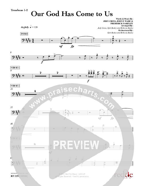 Our God Has Come To Us Trombone 1/2 (Red Tie Music)