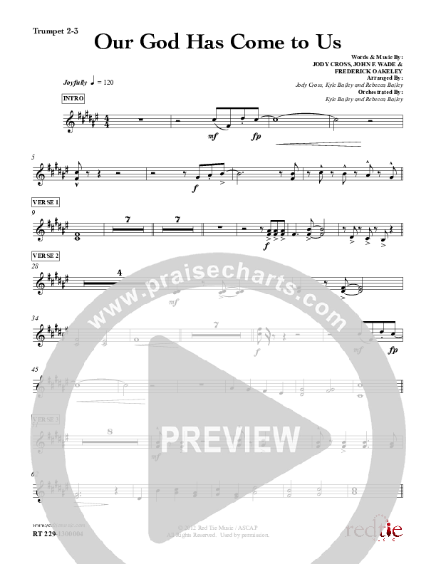 Our God Has Come To Us Trumpet 2/3 (Red Tie Music)