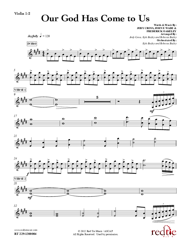 Our God Has Come To Us Violin 1/2 (Red Tie Music)