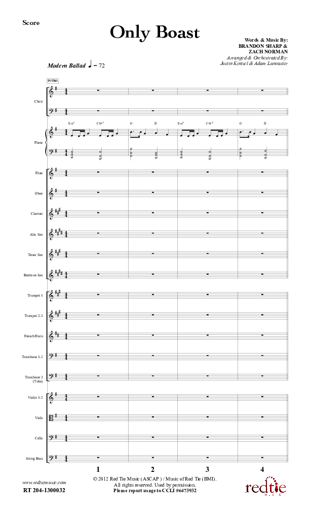 Only Boast Conductor's Score (Red Tie Music)