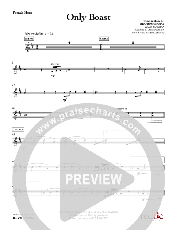 Only Boast French Horn (Red Tie Music)