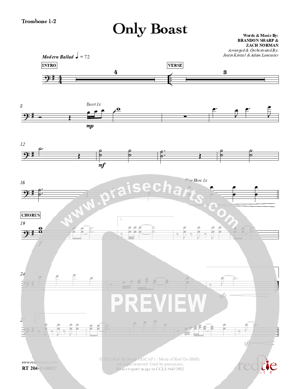 Only Boast Trombone 1/2 (Red Tie Music)