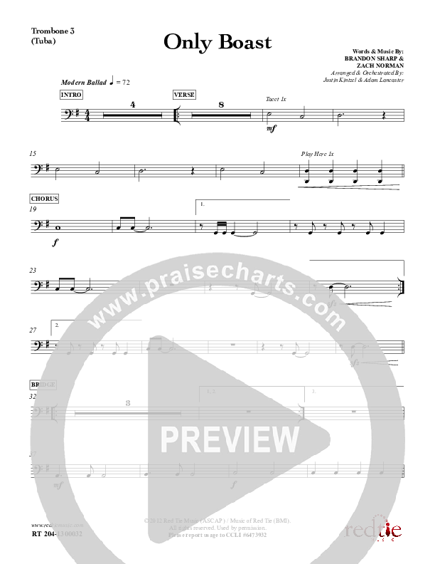 Only Boast Trombone 3 (Red Tie Music)