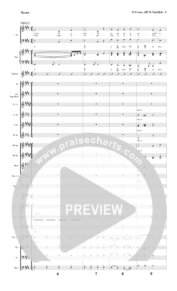 O Come All Ye Faithful Conductor's Score (Red Tie Music)