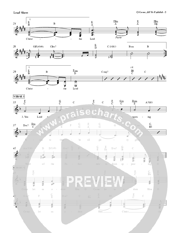 O Come All Ye Faithful Lead Sheet (Red Tie Music)