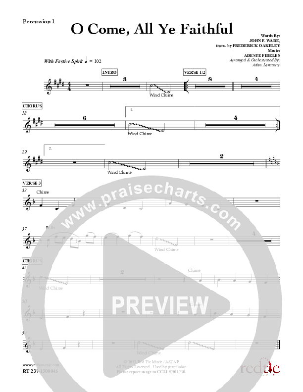 O Come All Ye Faithful Percussion 1/2 (Red Tie Music)