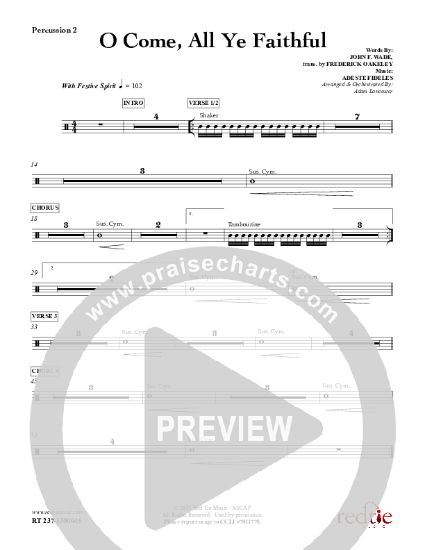 O Come All Ye Faithful Percussion 1/2 (Red Tie Music)