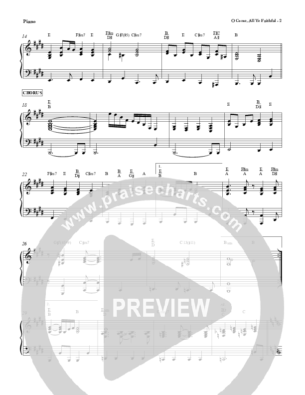 O Come All Ye Faithful Piano Sheet (Red Tie Music)