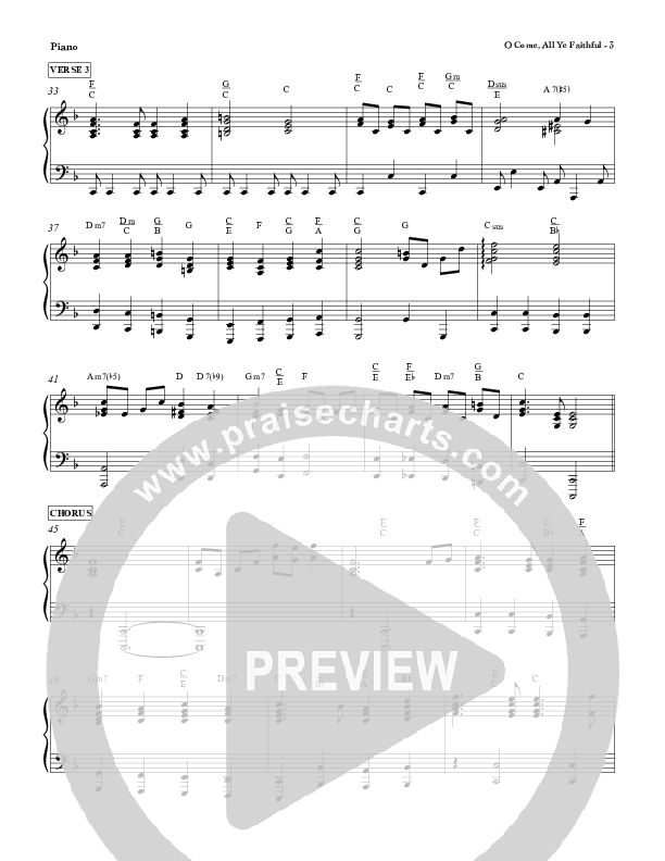 O Come All Ye Faithful Piano Sheet (Red Tie Music)