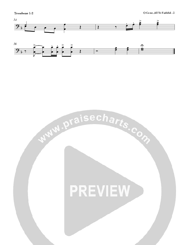 O Come All Ye Faithful Trombone 1/2 (Red Tie Music)