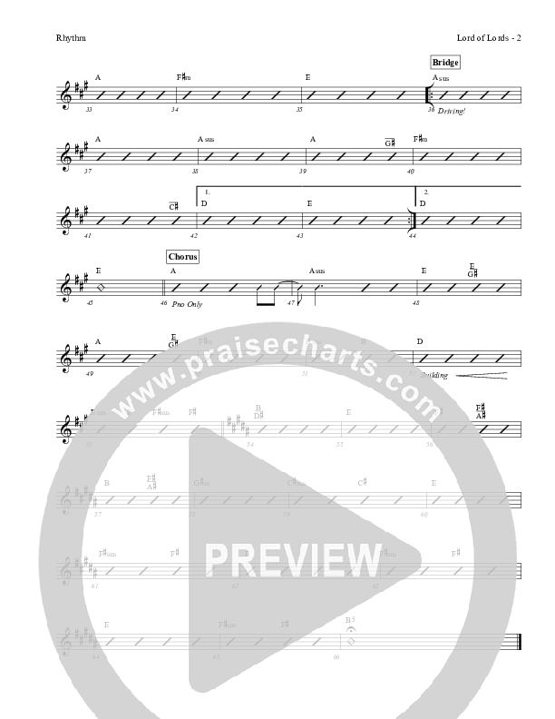 Lord Of Lords Rhythm Chart (Red Tie Music)