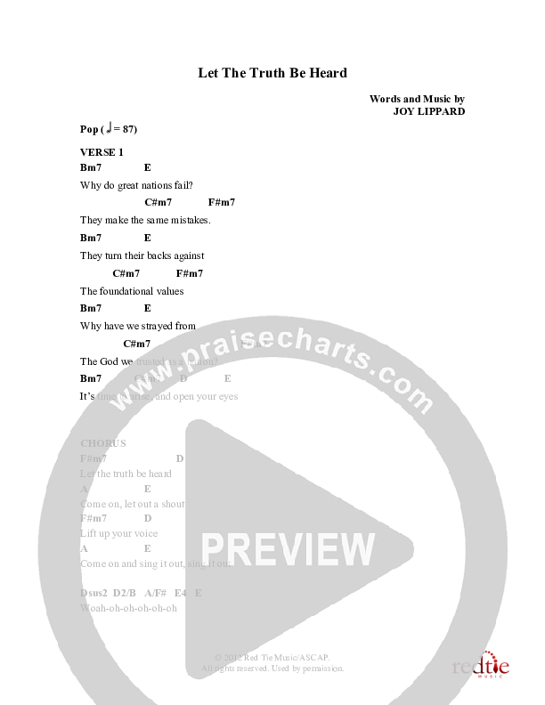 Let The Truth Be Heard Chords & Lyrics (Red Tie Music)