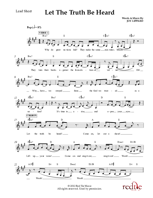 Let The Truth Be Heard Lead Sheet (Red Tie Music)