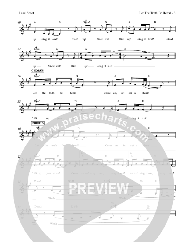 Let The Truth Be Heard Lead Sheet (Red Tie Music)
