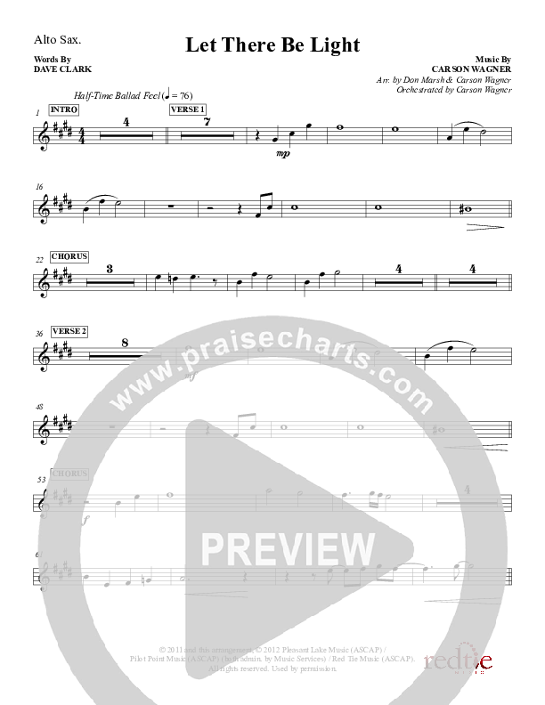 Let There Be Light Alto Sax (Red Tie Music)
