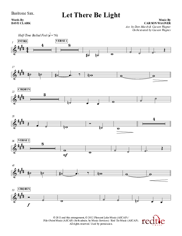 Let There Be Light Bari Sax (Red Tie Music)