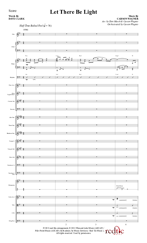 Let There Be Light Conductor's Score (Red Tie Music)
