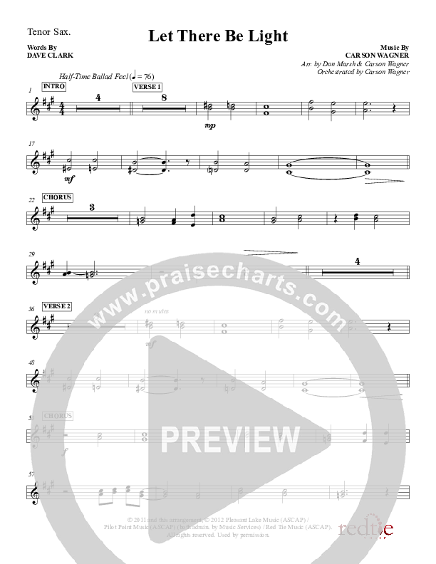 Let There Be Light Tenor Sax 2 (Red Tie Music)