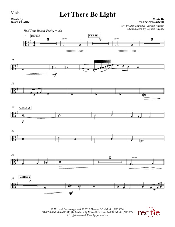 Let There Be Light Viola (Red Tie Music)
