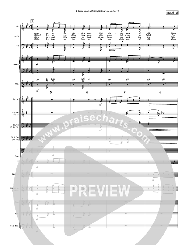 It Came Upon A Midnight Clear Conductor's Score (Traditional Carol / PraiseCharts)