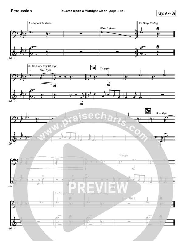 It Came Upon A Midnight Clear Percussion (Traditional Carol / PraiseCharts)