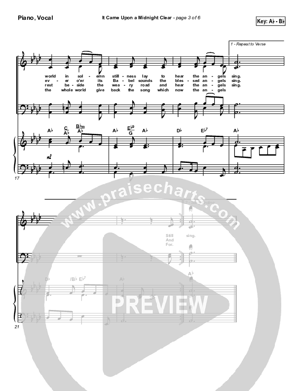 It Came Upon A Midnight Clear Piano/Vocal & Lead (Traditional Carol / PraiseCharts)