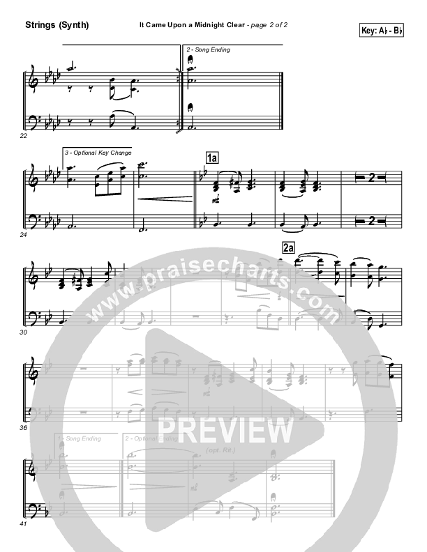 It Came Upon A Midnight Clear Synth Strings (Traditional Carol / PraiseCharts)