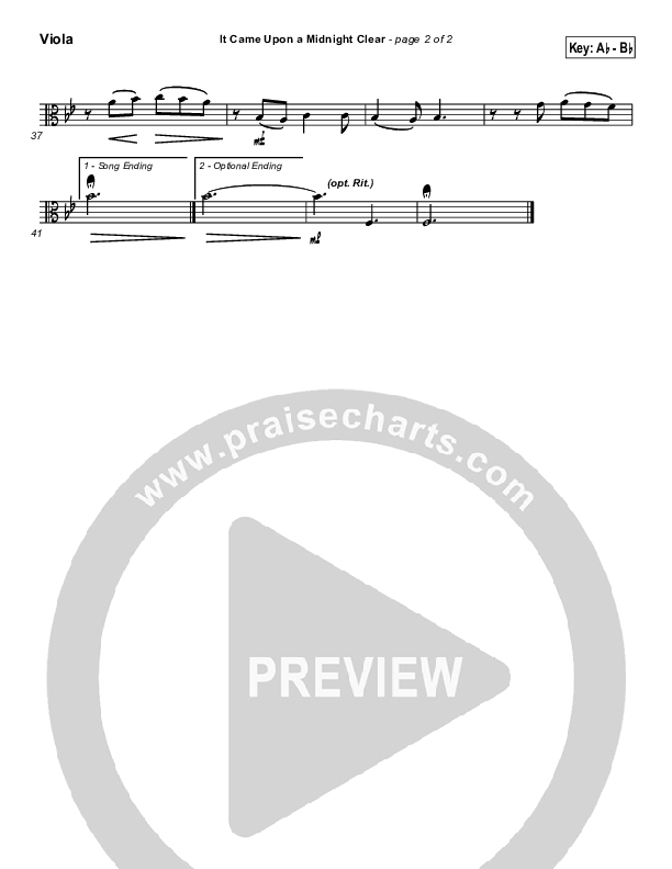 It Came Upon A Midnight Clear Viola (Traditional Carol / PraiseCharts)