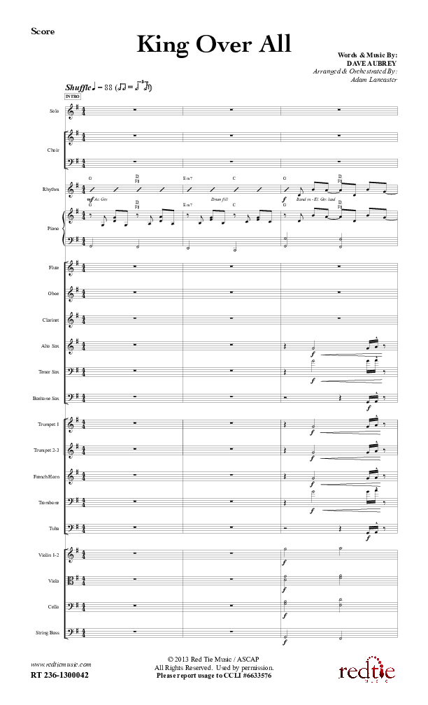 King Over All Conductor's Score (Red Tie Music)