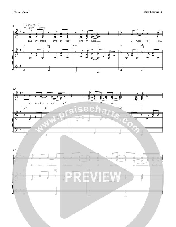 King Over All Piano/Vocal (Red Tie Music)