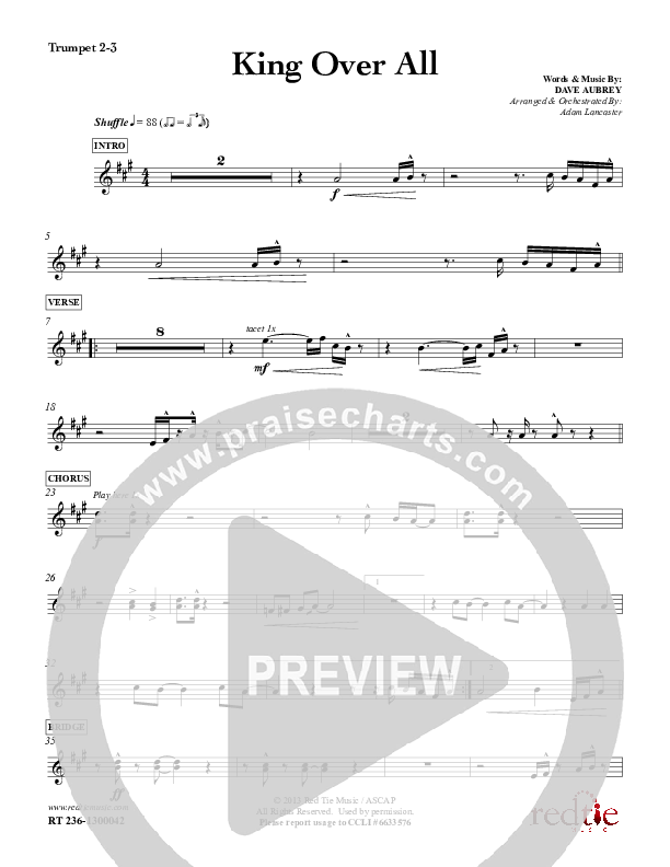 King Over All Trumpet 2/3 (Red Tie Music)