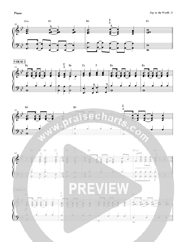 Joy To The World (We Rejoice In You)  Piano Sheet (Red Tie Music)