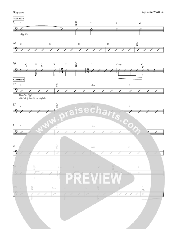 Joy To The World (We Rejoice In You)  Rhythm Chart (Red Tie Music)