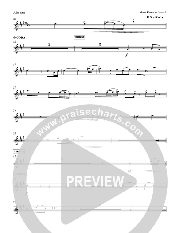 Jesus Comes To Save Alto Sax (Red Tie Music)