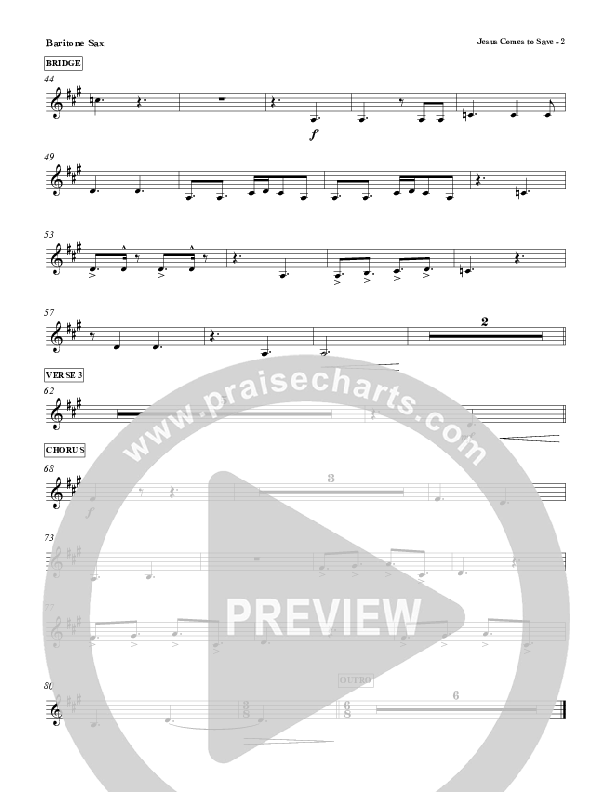 Jesus Comes To Save Bari Sax (Red Tie Music)