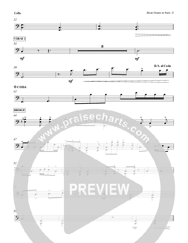 Jesus Comes To Save Cello (Red Tie Music)