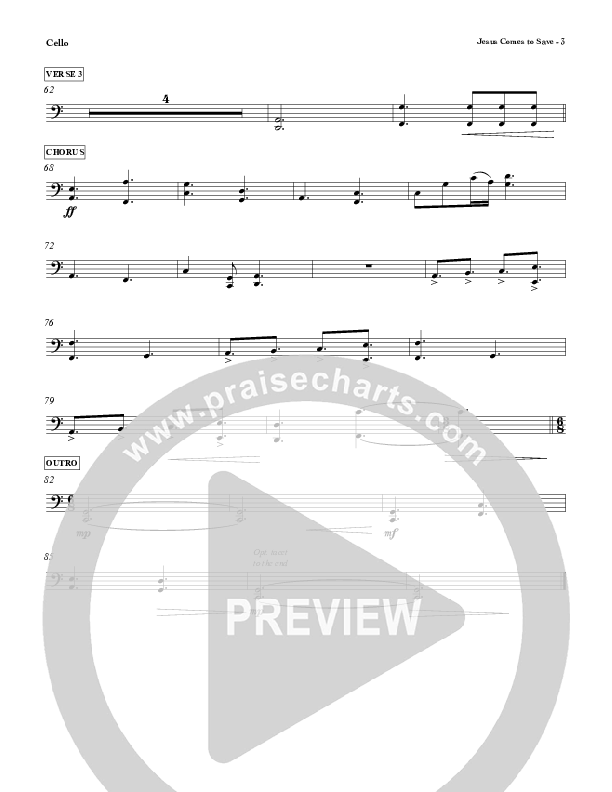 Jesus Comes To Save Cello (Red Tie Music)