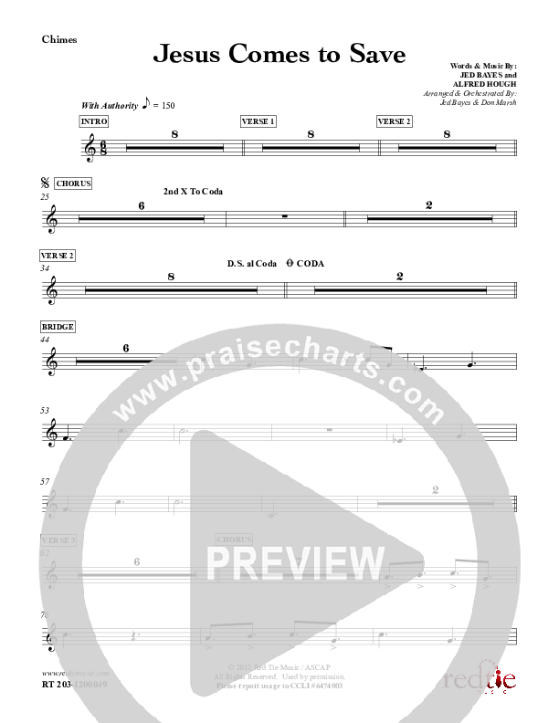 Jesus Comes To Save Chimes (Red Tie Music)