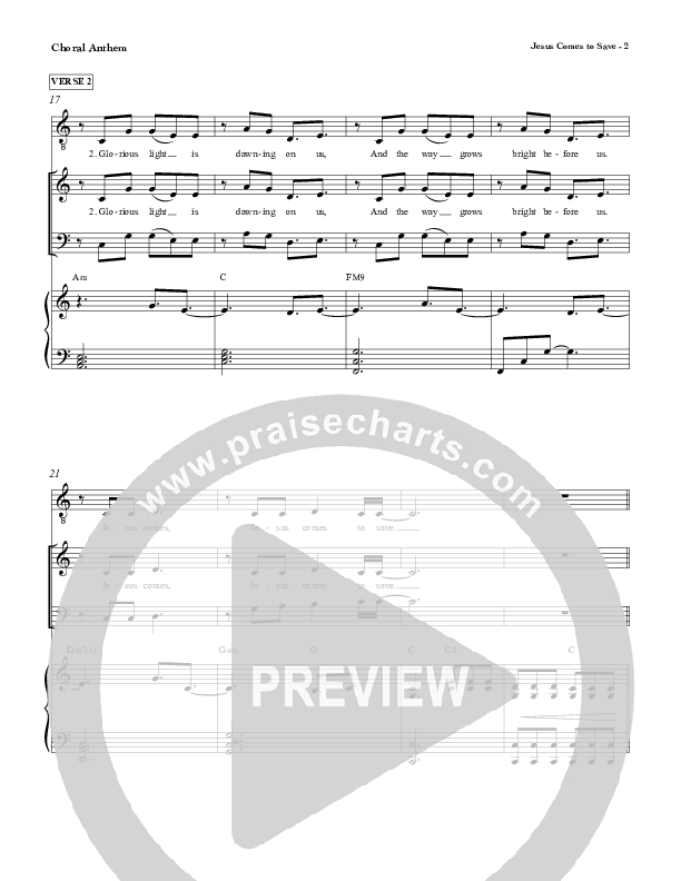Jesus Comes To Save Choir Vocals (SATB) (Red Tie Music)