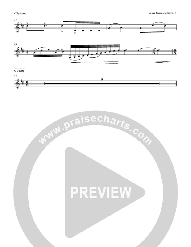 Jesus Comes To Save Clarinet (Red Tie Music)