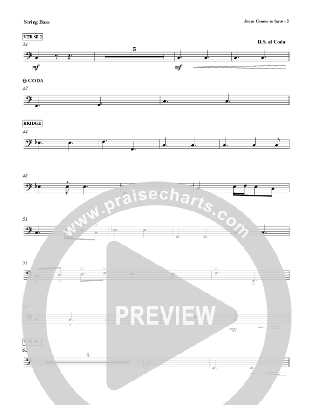 Jesus Comes To Save Double Bass (Red Tie Music)